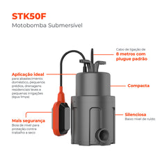 Bomba d'água Submersível STK50F 0,5HP - Lepono