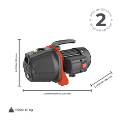 Bomba d'água Autoaspirante XKJ802 1,1HP - Lepono