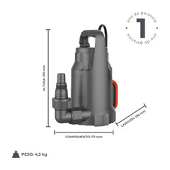 Bomba d'água Submersível XKS410PL 0,5HP - Lepono