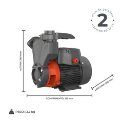 Bomba d'água Periférica Autoaspirante APSM37 0,5HP - Lepono