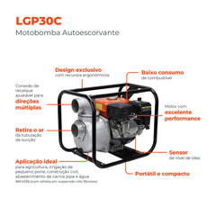 Bomba à Gasolina LGP30-A 6,5HP - Lepono