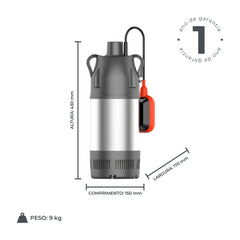 Bomba d'água Submersível XKS1100S 1,0HP 127V - Lepono