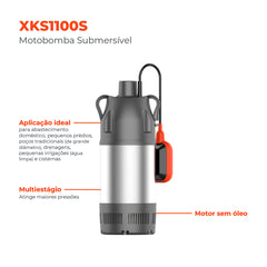 Bomba d'água Submersível XKS1100S 1,0HP 127V - Lepono