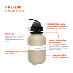 Filtro para Piscina FPL200 50mm - Lepono
