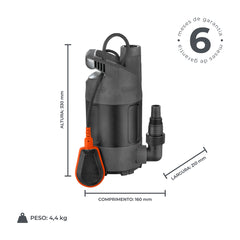 Bomba d'água Submersível LKS-400P 0,5HP 127V - Lepono