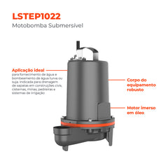 Bomba Submersível Água Suja LSTEP1022 1,0HP 220V - Lepono