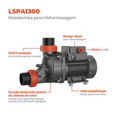 Bomba d'água para Hidromassagem LSPA1300 1,5HP - Lepono