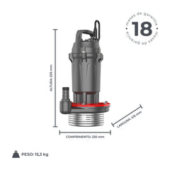 Bomba d'água Submersível Água Turva QDX6 1,0 HP - Lepono