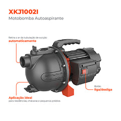 Bomba d'água Autoaspirante XKJ1002 1,3HP - Lepono
