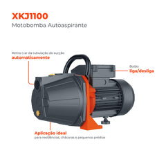 Bomba d'Água Autoaspirante XKJ1100 1,5HP 127V - Lepono