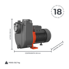 Bomba d'água Autoescorvante XHSM2000 2,0HP Bivolt - Lepono