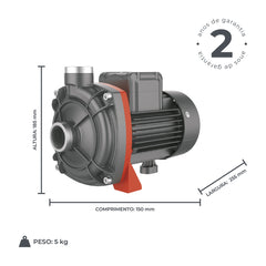 Bomba d'água Centrífuga CQM30P 1/3HP Bivolt - Lepono