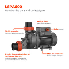 Bomba d'água para Hidromassagem LSPA600 0,5HP - Lepono