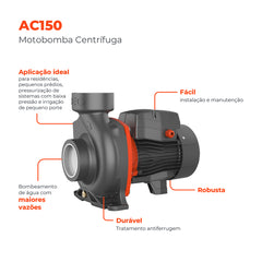 Bomba d'água Centrífuga AC150 2,0HP Trif 220/380V - Lepono