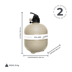 Filtro para Piscina FPL600 50mm - Lepono